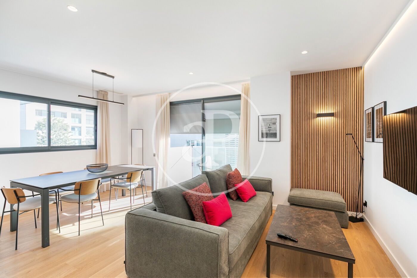 Living room of Flat to rent in  Barcelona Capital  with Air Conditioner, Heating and Furnished