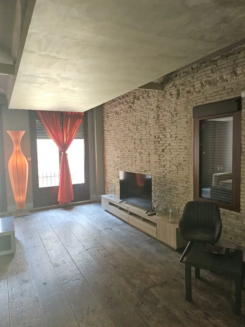 Living room of Flat for rent in Zaragoza  with Heating, Parquet flooring and Furnished