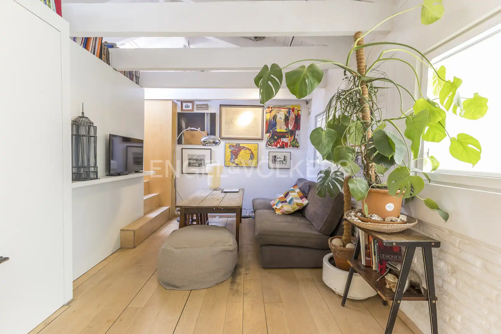 Wohnzimmer von Dachboden zur Miete in  Madrid Capital mit Klimaanlage, Heizung und Terrasse