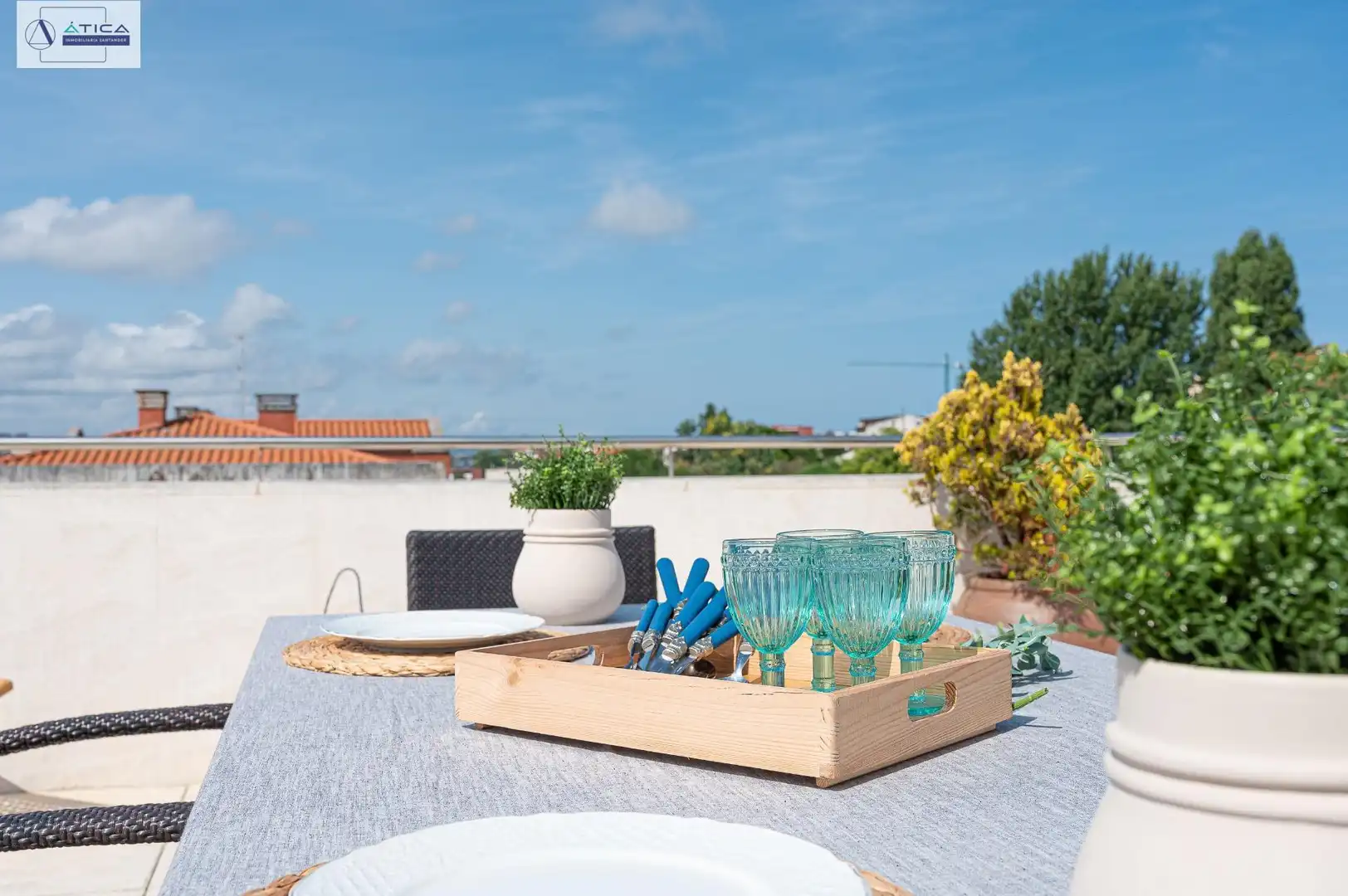 Terrasse von Dachboden zum Verkauf in Santander mit Heizung, Privatgarten und Parkett