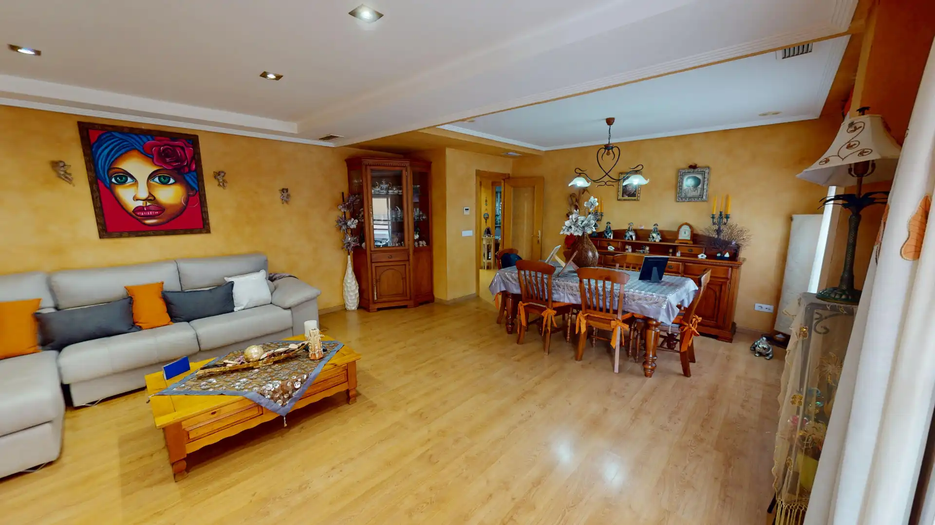 Living room of Flat for sale in Aspe  with Air Conditioner, Parquet flooring and Furnished