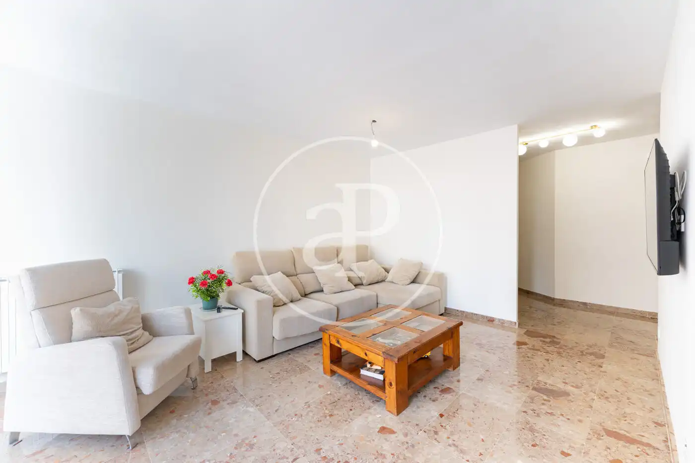 Sala d'estar de Pis de lloguer en  Palma de Mallorca amb Calefacció, Terrassa i Moblat