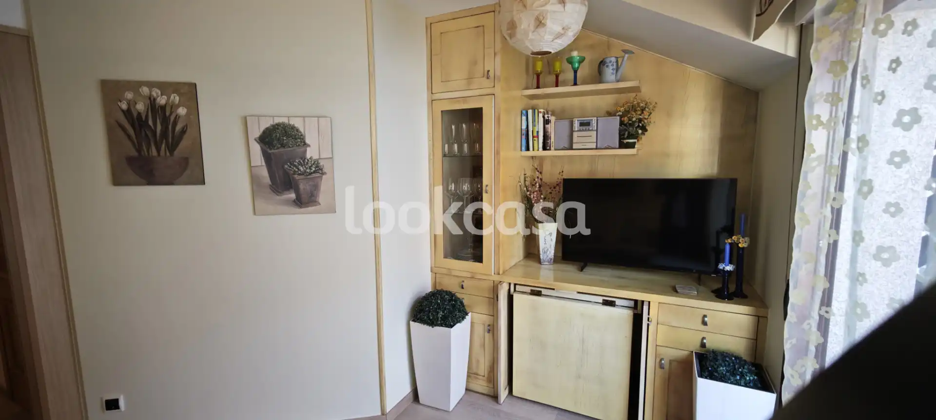 Sala de estar de Ático en venta en Sanxenxo con Calefacción, Parquet y Terraza