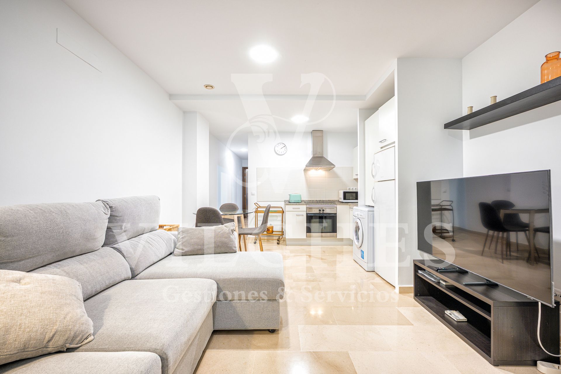 Sala d'estar de Pis de lloguer en Las Palmas de Gran Canaria amb Moblat