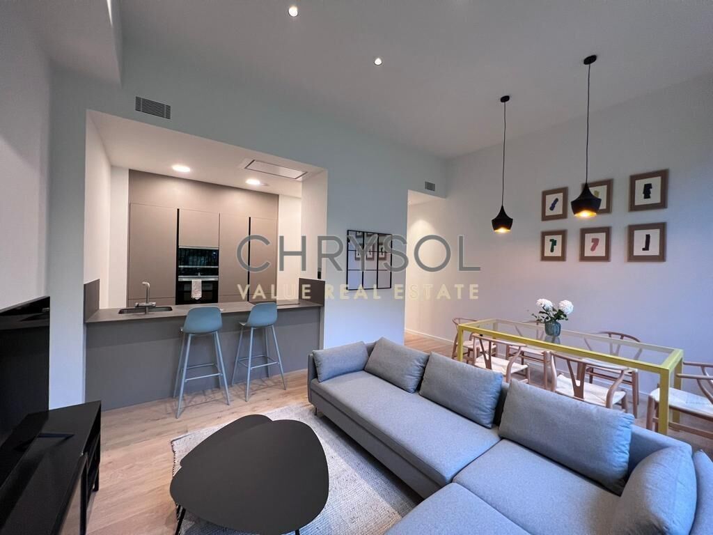 Living room of Flat for sale in  Barcelona Capital  with Air Conditioner, Heating and Parquet flooring