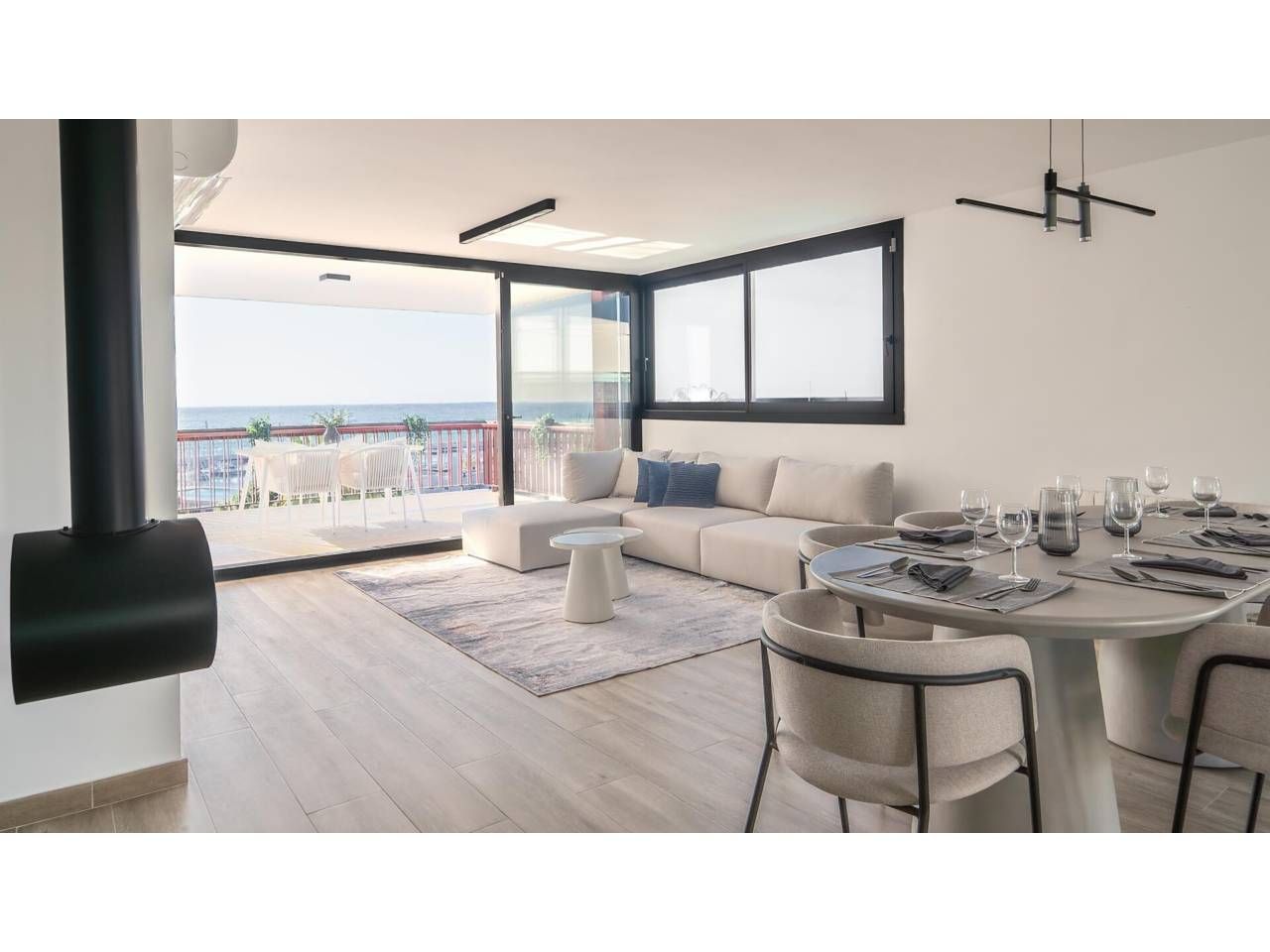 Wohnzimmer von Dachboden zum verkauf in Sant Andreu de Llavaneres mit Klimaanlage, Heizung und Terrasse