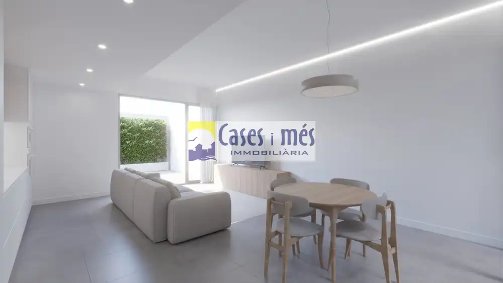 Wohnzimmer von Einfamilien-Reihenhaus zum Verkauf in Massamagrell mit Klimaanlage, Heizung und Terrasse