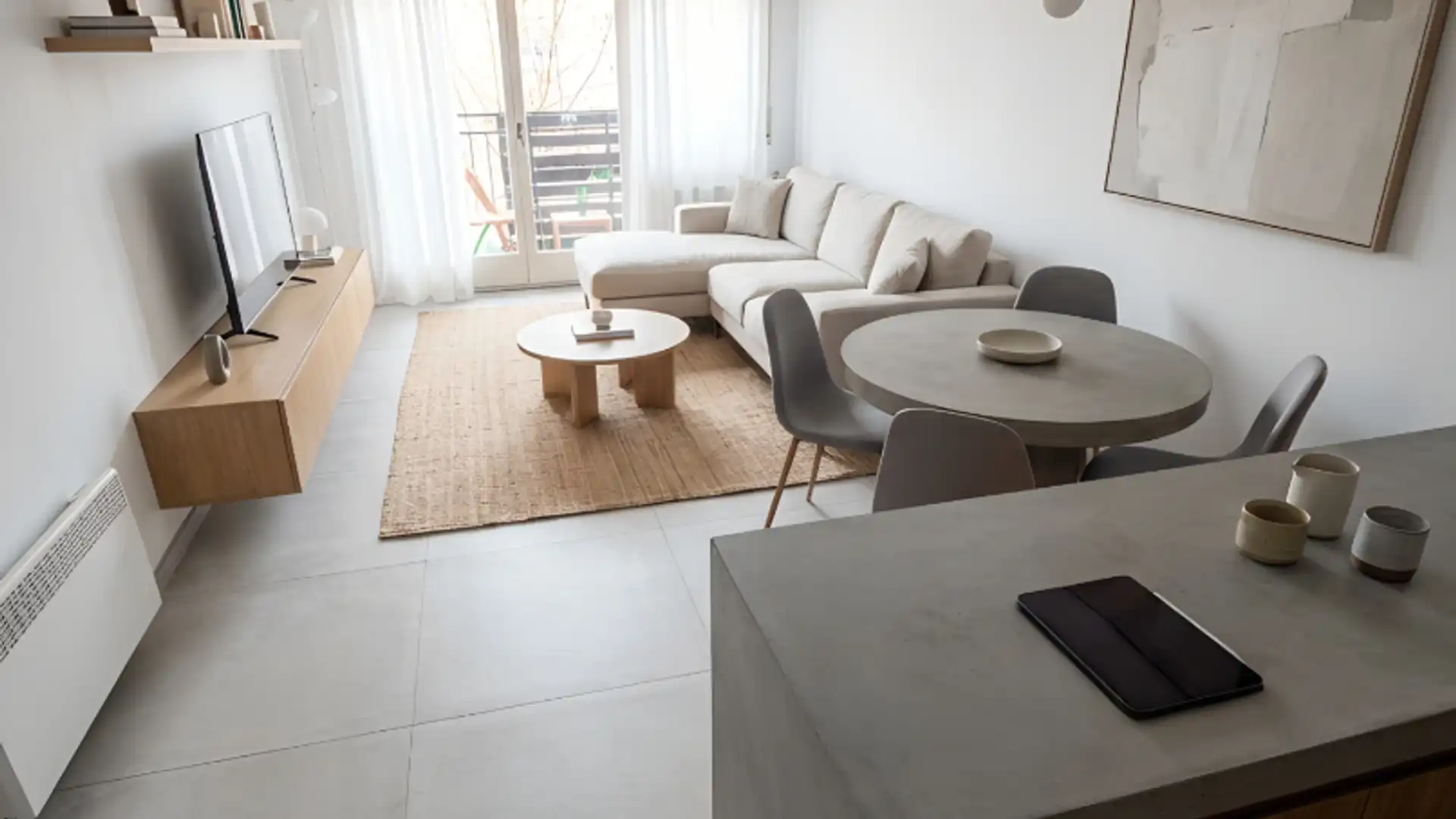 Living room of Flat for sale in Girona Capital  with Heating, Terrace and Internet