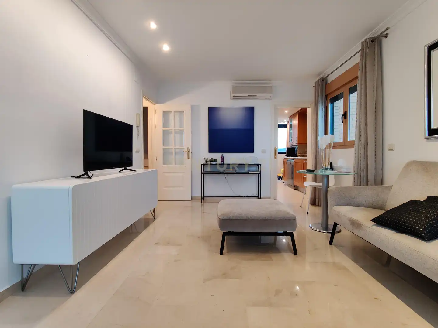 Sala d'estar de Apartament de lloguer en Calpe / Calp amb Aire condicionat i Traster