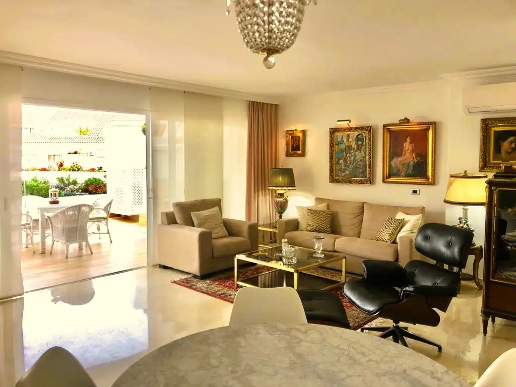 Wohnzimmer von Dachboden zur Miete in Puerto de la Cruz mit Klimaanlage, Privatgarten und Terrasse