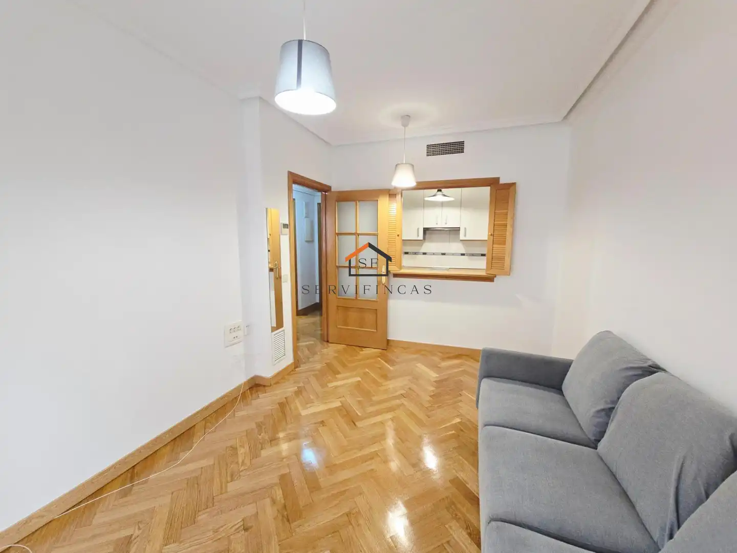 Living room of Flat for rent in Madrid  with Air Conditioner, Heating and Private garden