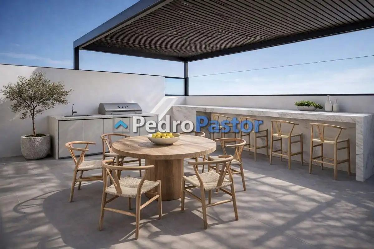 Terrasse von Dachboden zum Verkauf in Dénia mit Klimaanlage, Heizung und Privatgarten