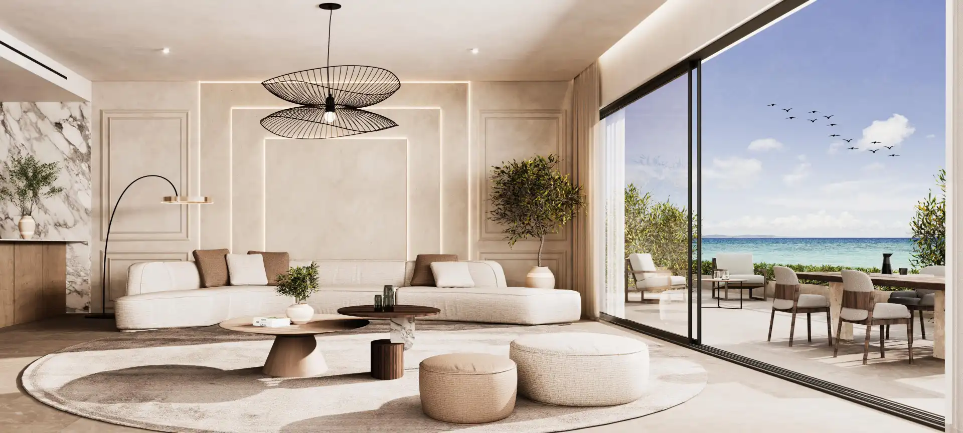 Sala de estar de Apartamento en venta en Marbella con Aire acondicionado, Terraza y Piscina