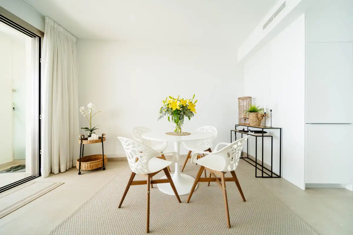 Dining room of Apartments for sale in Mijas  with Air Conditioner, Terrace and Furnished