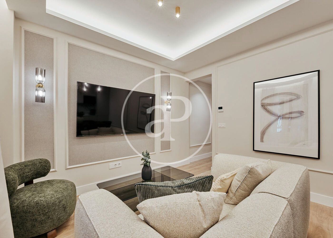 Sala de estar de Piso en venta en  Madrid Capital con Aire acondicionado, Calefacción y Amueblado