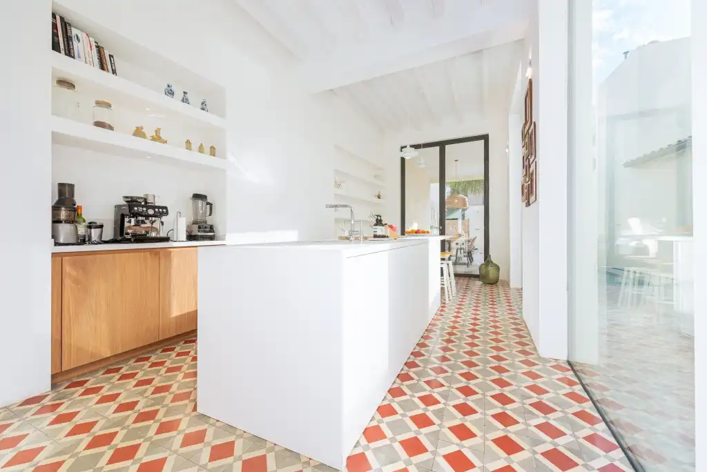 Küche von Country house zur Miete in Pollença mit Klimaanlage, Heizung und Privatgarten