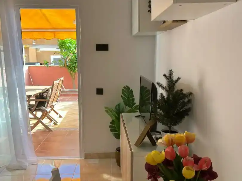 Terrasse von Maisonette zur Miete in San Bartolomé de Tirajana mit Klimaanlage, Schwimmbad und Möbliert