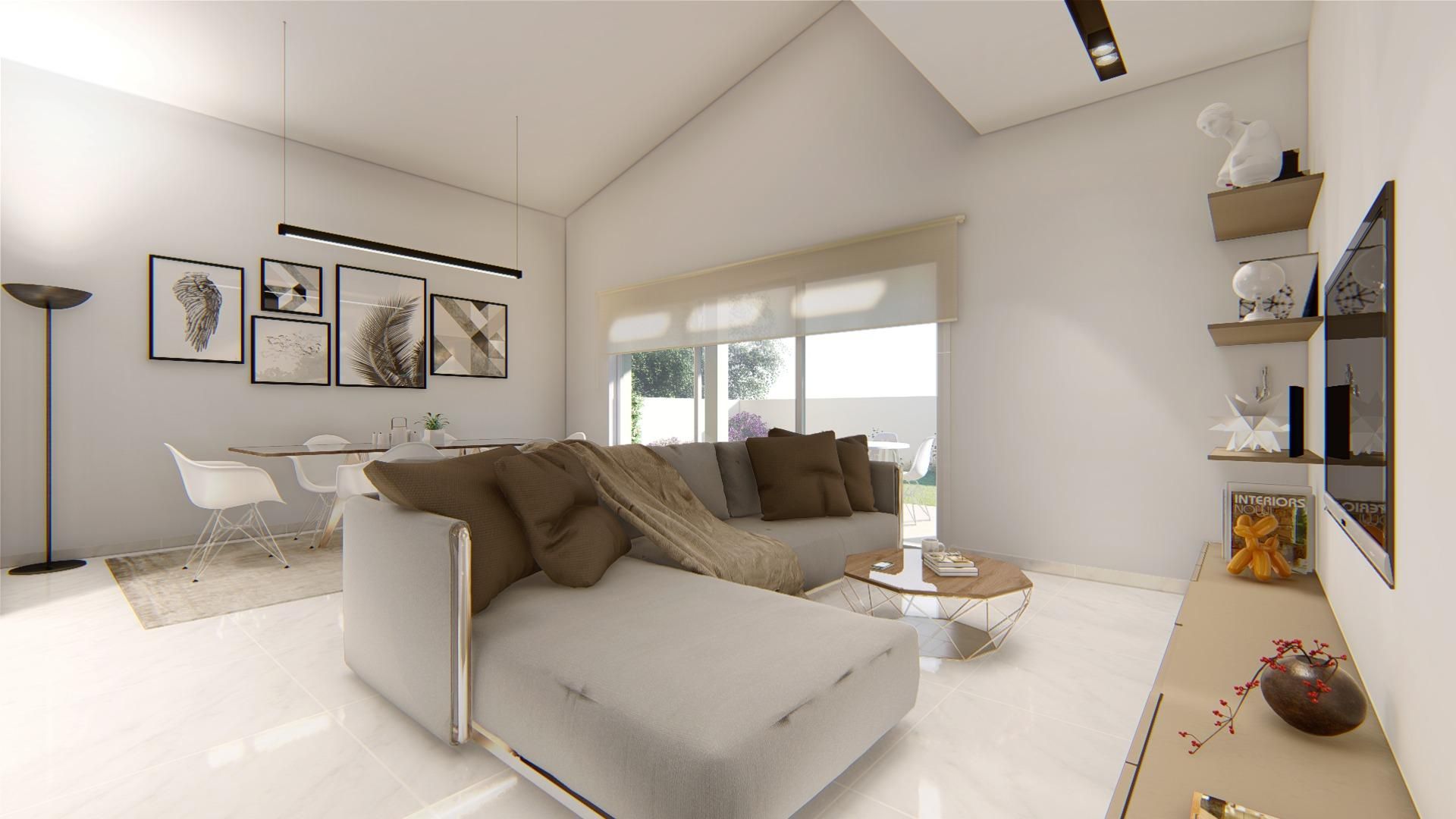 Wohnzimmer von Einfamilien-Reihenhaus zum Verkauf in Coín mit Klimaanlage, Privatgarten und Terrasse