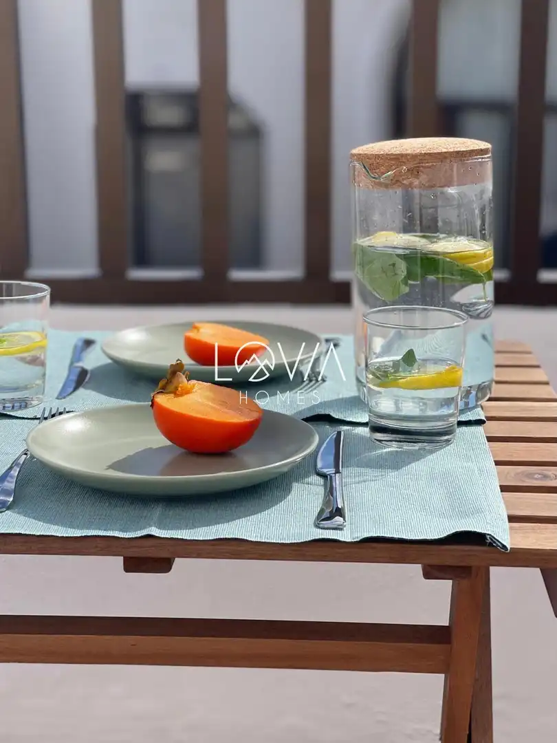 Terrassa de Apartament de lloguer en La Oliva amb Terrassa, Piscina i Piscina comunitària