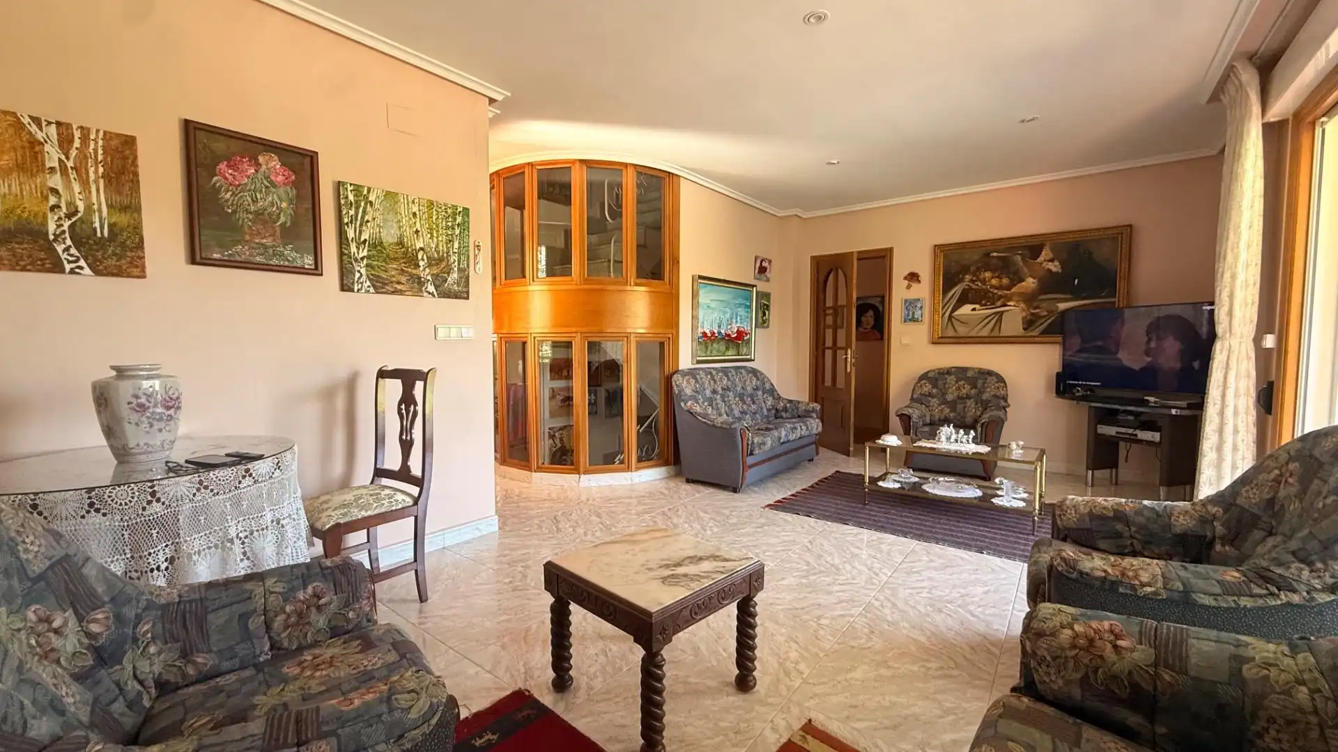 Sala de estar de Casa o chalet en venta en Leiro con Jardín privado, Terraza y Trastero