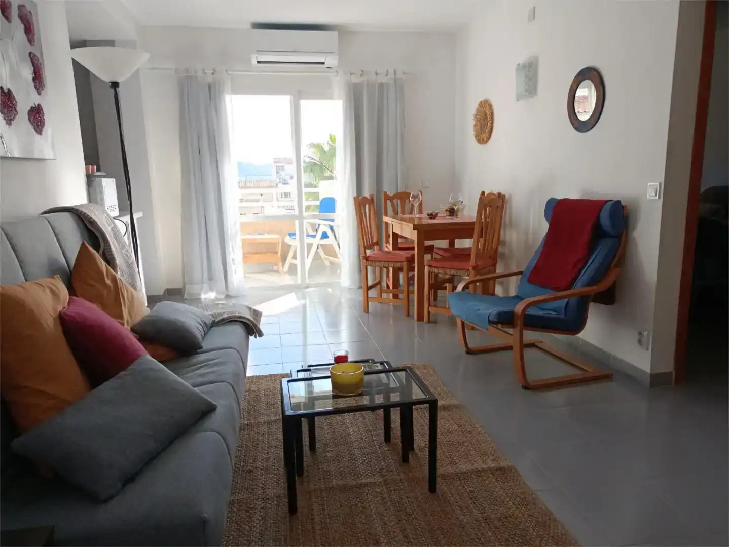 Living room of Flat for rent in Pollença  with Air Conditioner, Private garden and Furnished