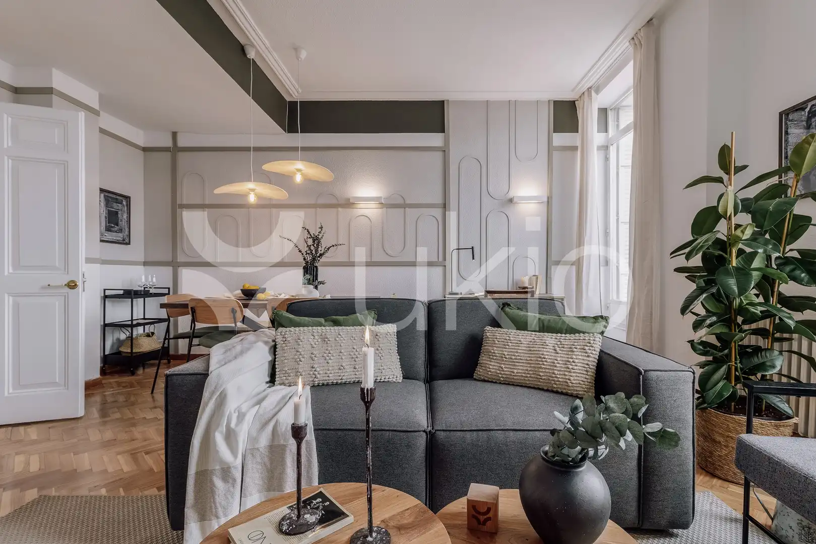 Sala d'estar de Apartament de lloguer en Madrid amb Aire condicionat, Calefacció i Moblat