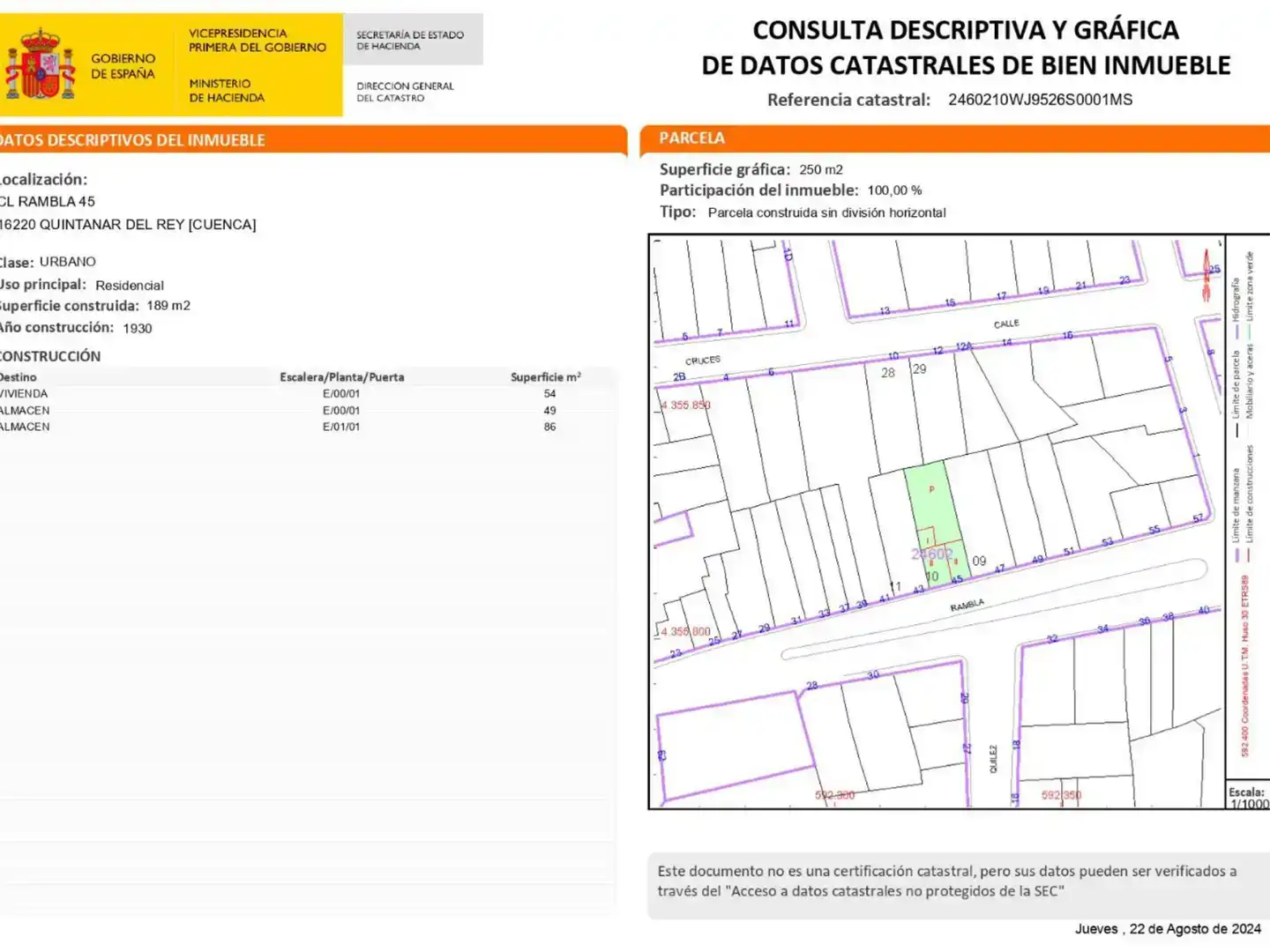 Planta baja en venta en Quintanar del Rey