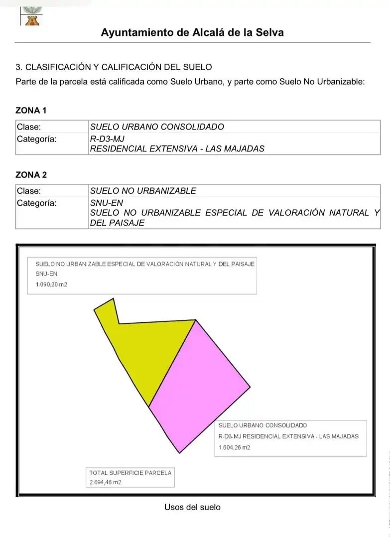 Residencial en venta en Alcalá de la Selva
