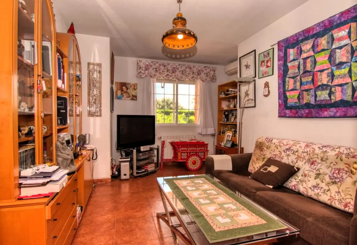 Sala de estar de Casa o chalet en venta en Nuevo Baztán con Aire acondicionado, Calefacción y Jardín privado