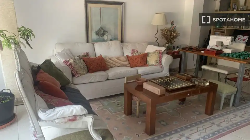 Living room of Flat for share in Sant Cugat del Vallès  with Air Conditioner, Terrace and Furnished