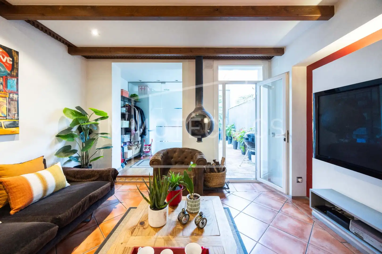 Sala de estar de Casa adosada en venta en Granollers con Balcón