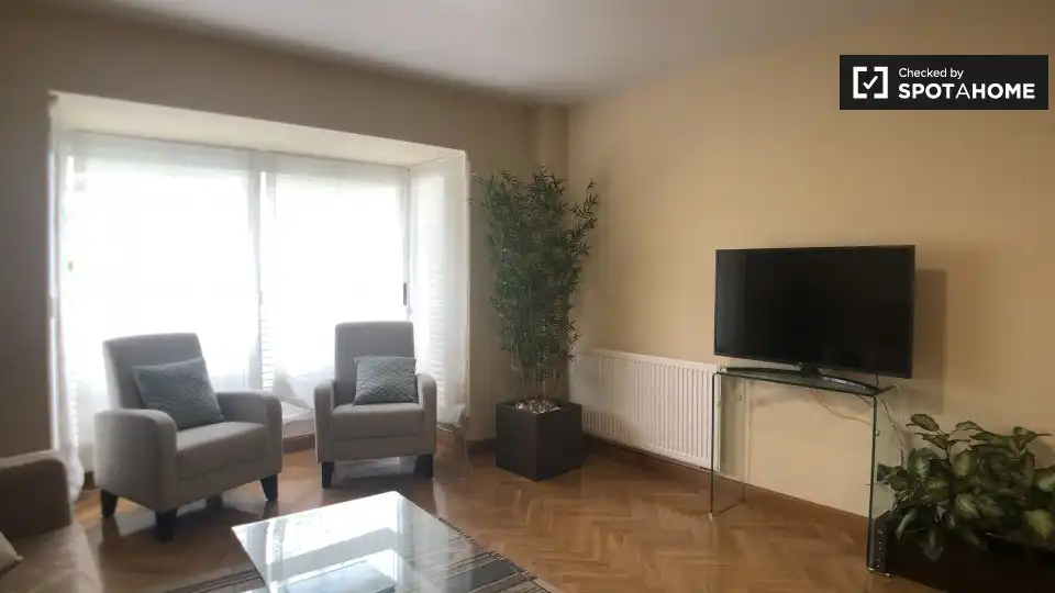 Sala d'estar de Pis de lloguer en Madrid amb Aire condicionat, Calefacció i Moblat
