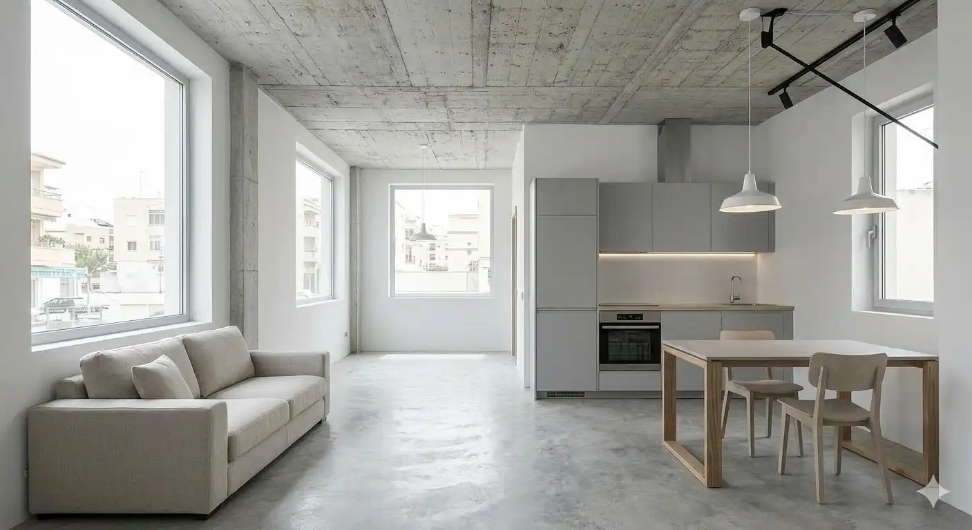 Wohnzimmer von Loft zum Verkauf in Torremolinos mit Klimaanlage und Privatgarten