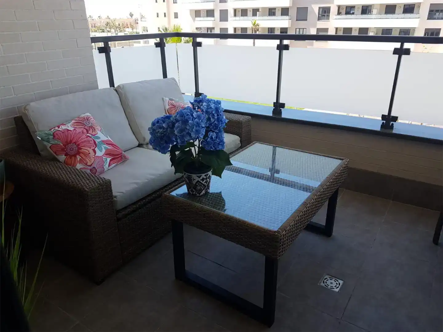 Terrasse von Wohnung zur Miete in Torremolinos mit Klimaanlage, Schwimmbad und Balkon