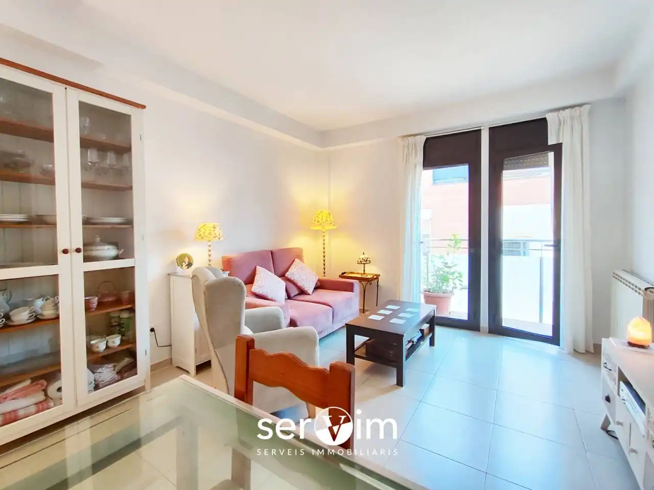Sala de estar de Piso en venta en Girona con Calefacción y Terraza