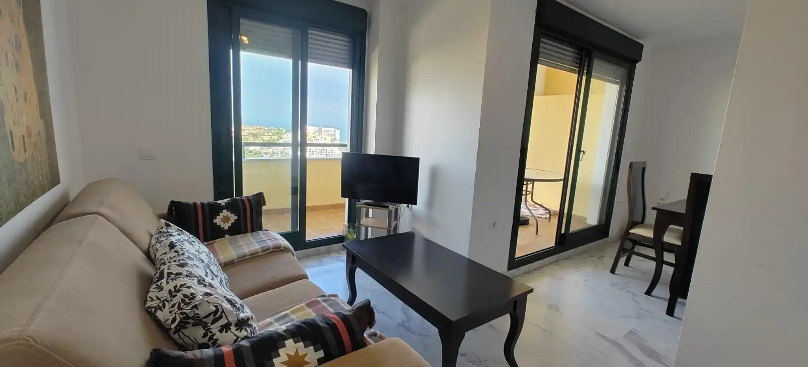 Sala d'estar de Àtic en venda en Benalmádena amb Aire condicionat, Calefacció i Jardí privat
