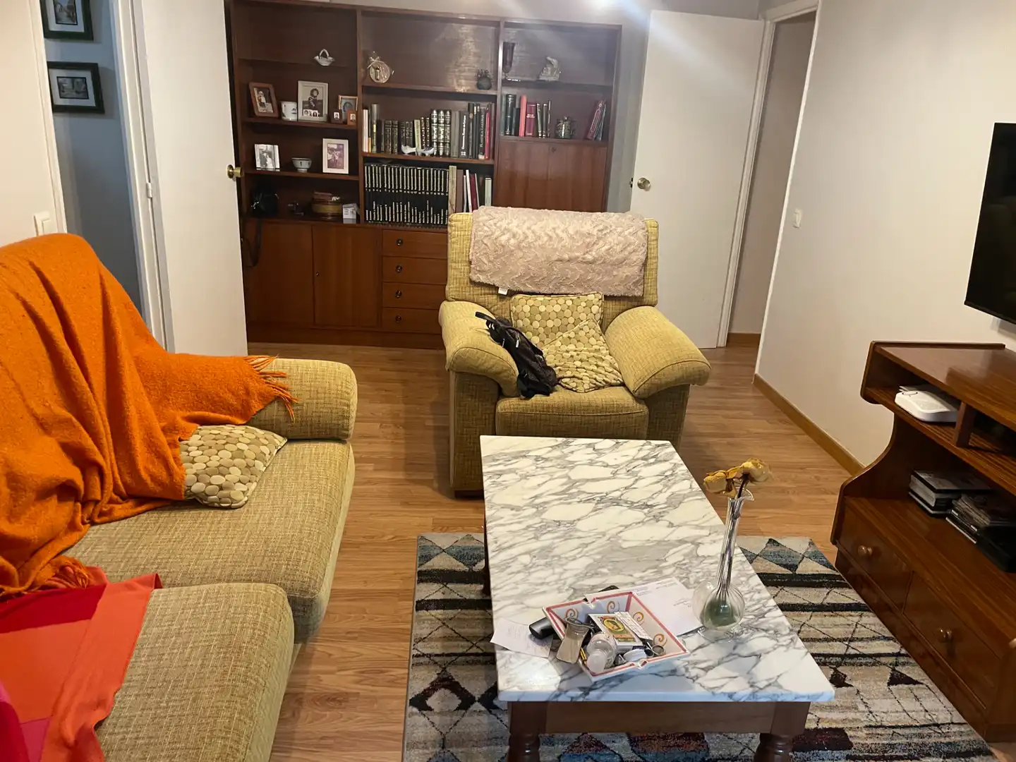 Living room of Flat for sale in Vigo   with Heating, Parquet flooring and Terrace