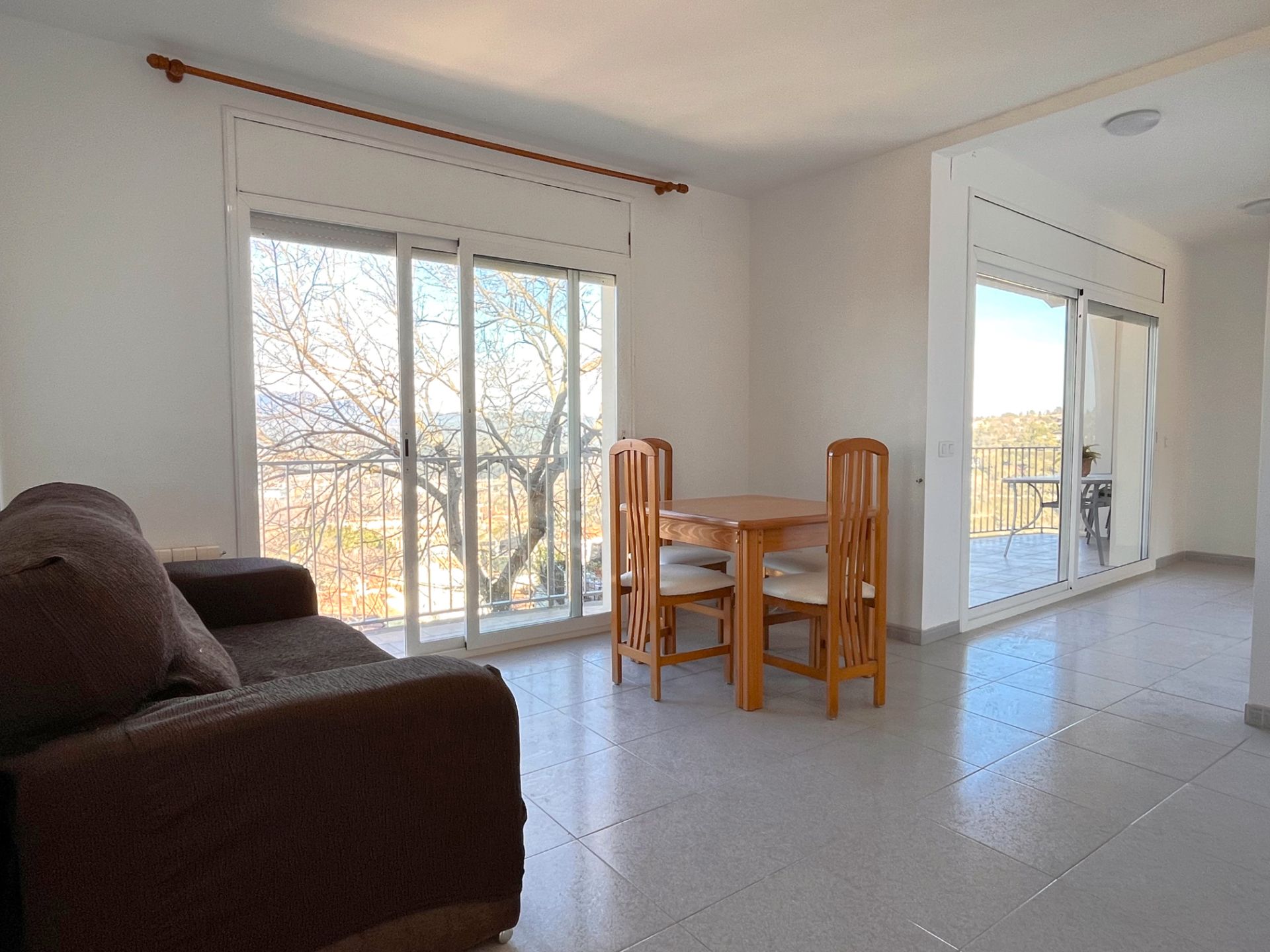 Living room of Flat to rent in Girona Capital  with Heating, Terrace and Furnished