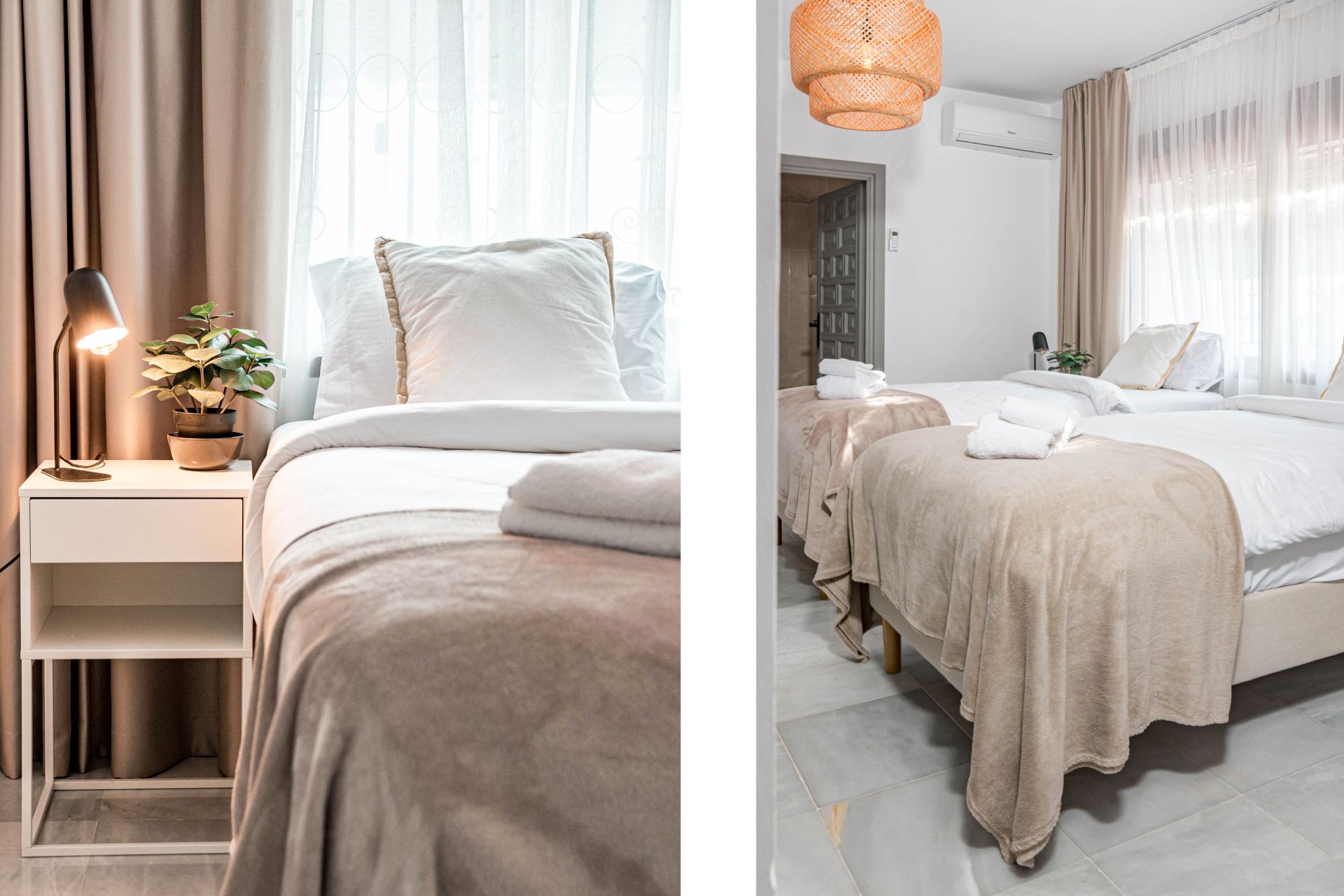 Bedroom of House or chalet to rent in Marbella  with Air Conditioner, Private garden and Parquet flooring