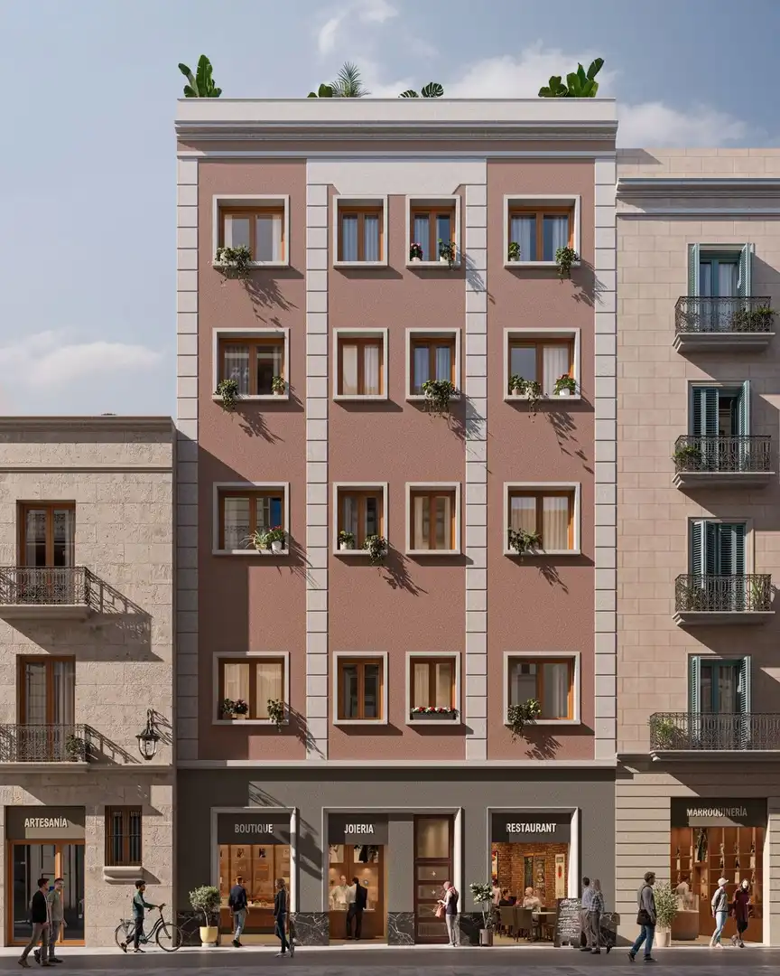 Außenansicht von Wohnung zum Verkauf in Barcelona mit Klimaanlage, Terrasse und Alarm