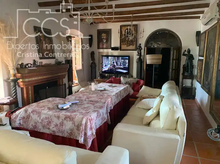 Sala de estar de Finca rústica en venta en Alcalá de Guadaira con Piscina y Amueblado