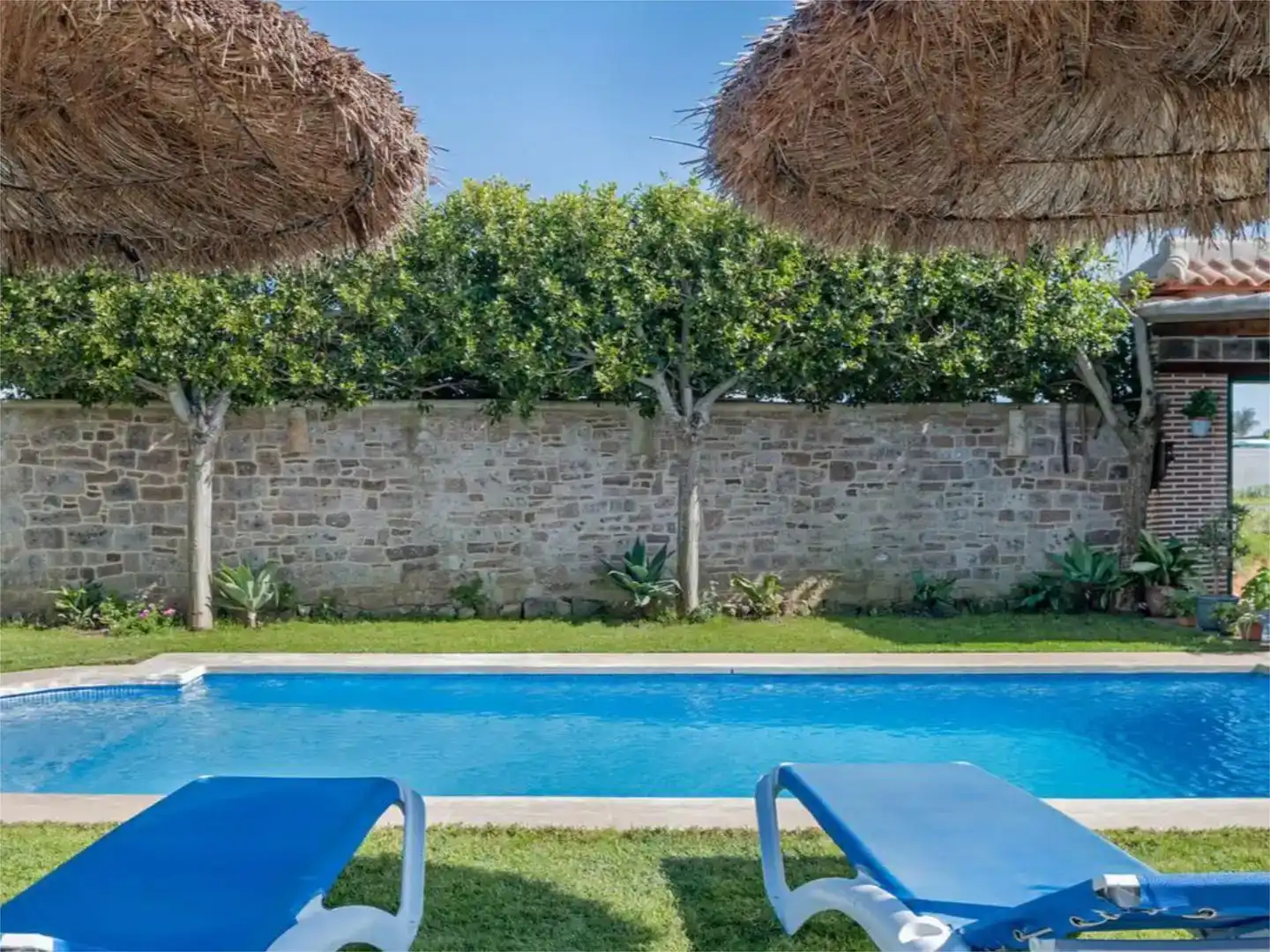 Piscina de Finca rústica de lloguer en Conil de la Frontera amb Aire condicionat, Jardí privat i Piscina