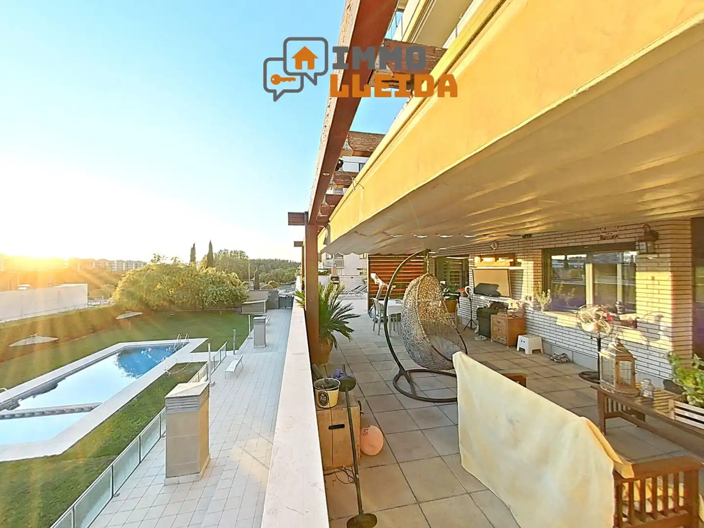 Terrasse von Wohnung zum Verkauf in Lleida mit Klimaanlage, Heizung und Privatgarten