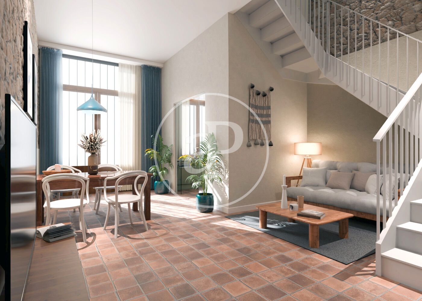 Living room of Single-family semi-detached for sale in Badalona  with Air Conditioner, Heating and Terrace