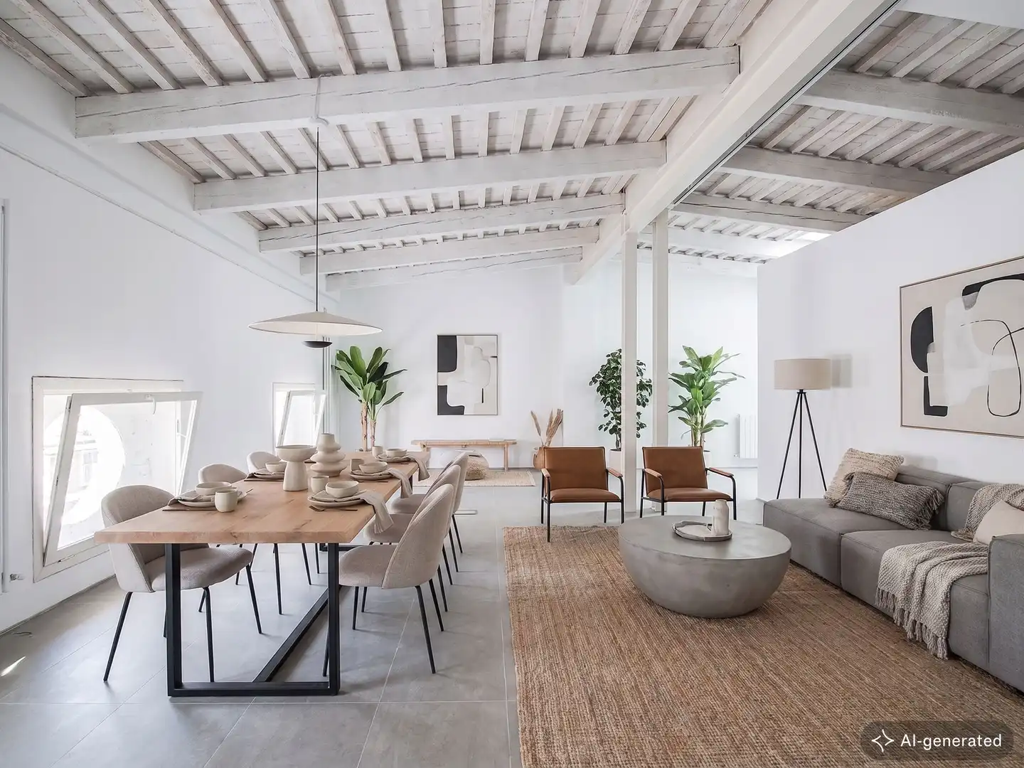 Wohnzimmer von Dachboden zur Miete in Valencia mit Klimaanlage, Heizung und Terrasse
