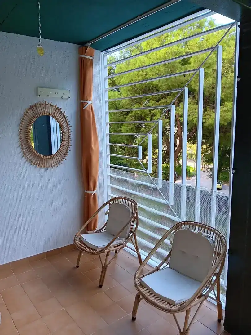 Terraza de Apartamento de alquiler en Benicasim / Benicàssim con Aire acondicionado, Piscina y Amueblado