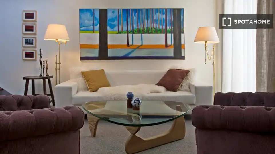 Sala d'estar de Pis de lloguer en Madrid amb Aire condicionat, Calefacció i Moblat