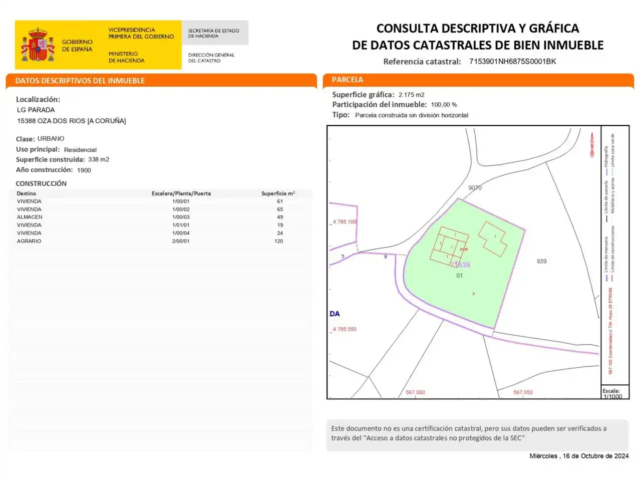 Casa o chalet en venta en Oza dos Ríos con Calefacción y Jardín privado