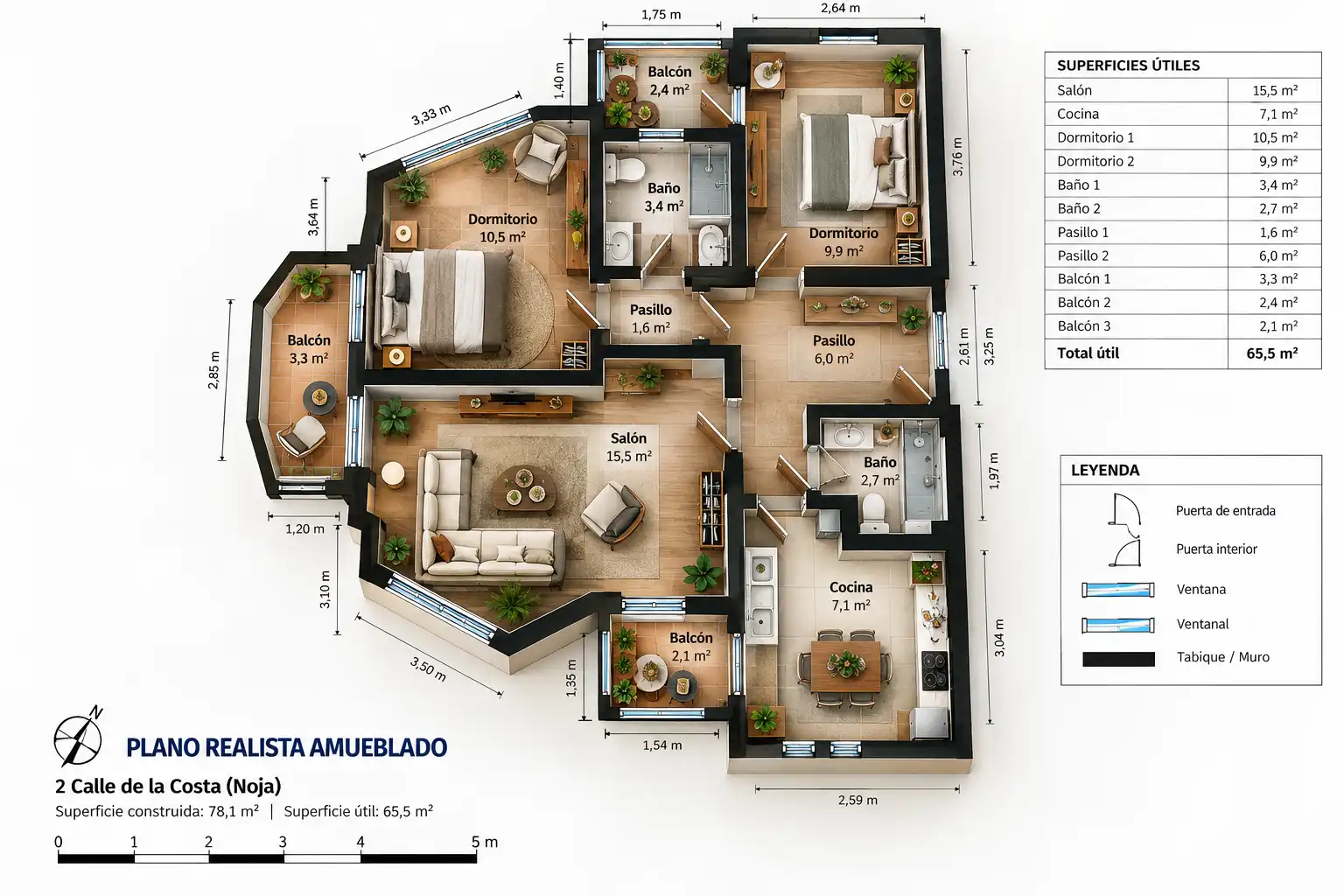 Flat with balcony for sale in Calle la Costa, imagen 27