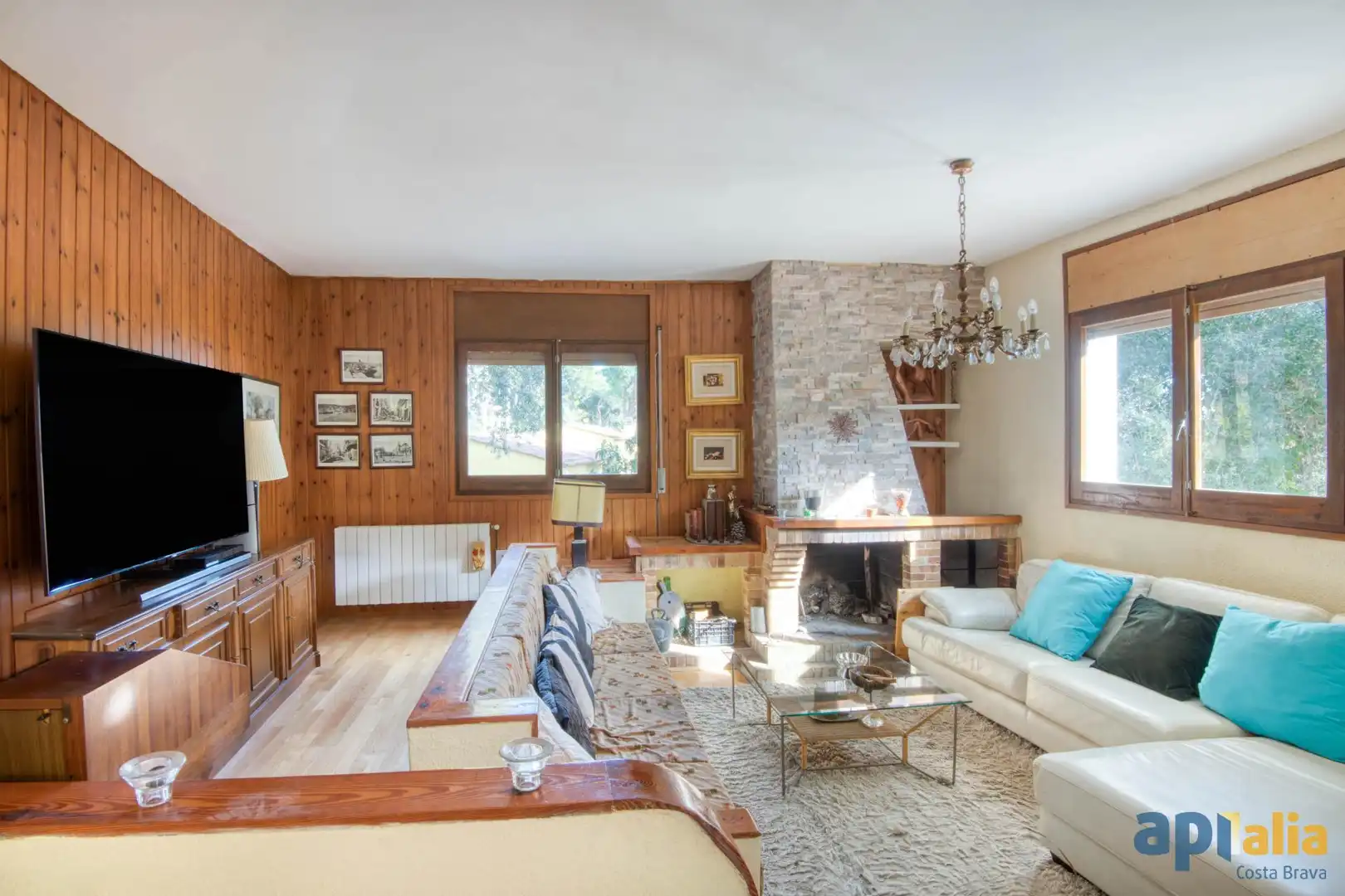 Wohnzimmer von Haus oder Chalet zum Verkauf in Sant Feliu de Guíxols mit Privatgarten, Terrasse und Schwimmbad